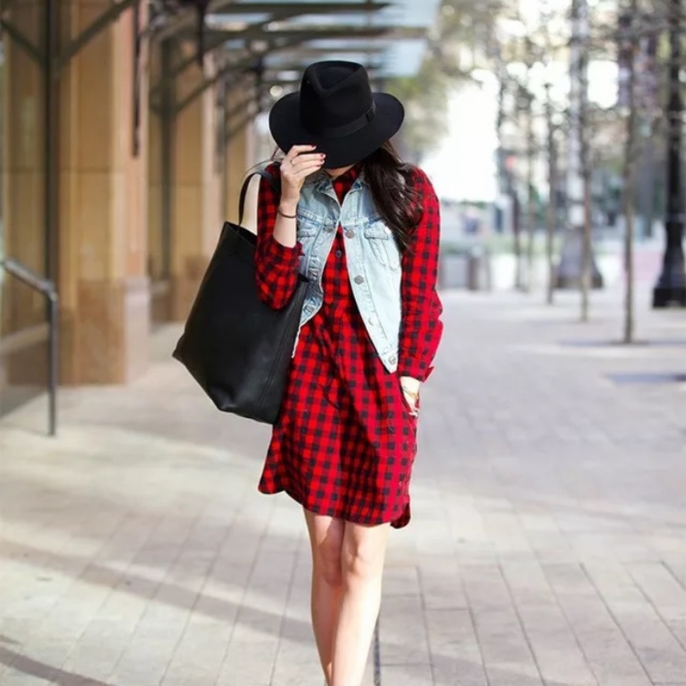 Madewell Plaid Shirt Dress
